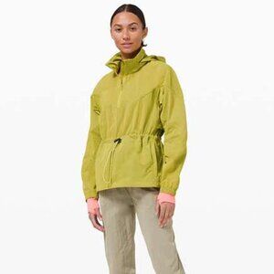 Lululemon Women's Yellow Pear Evergreen 3/4-Zip Windbreaker Anorak Jacket Sz 4